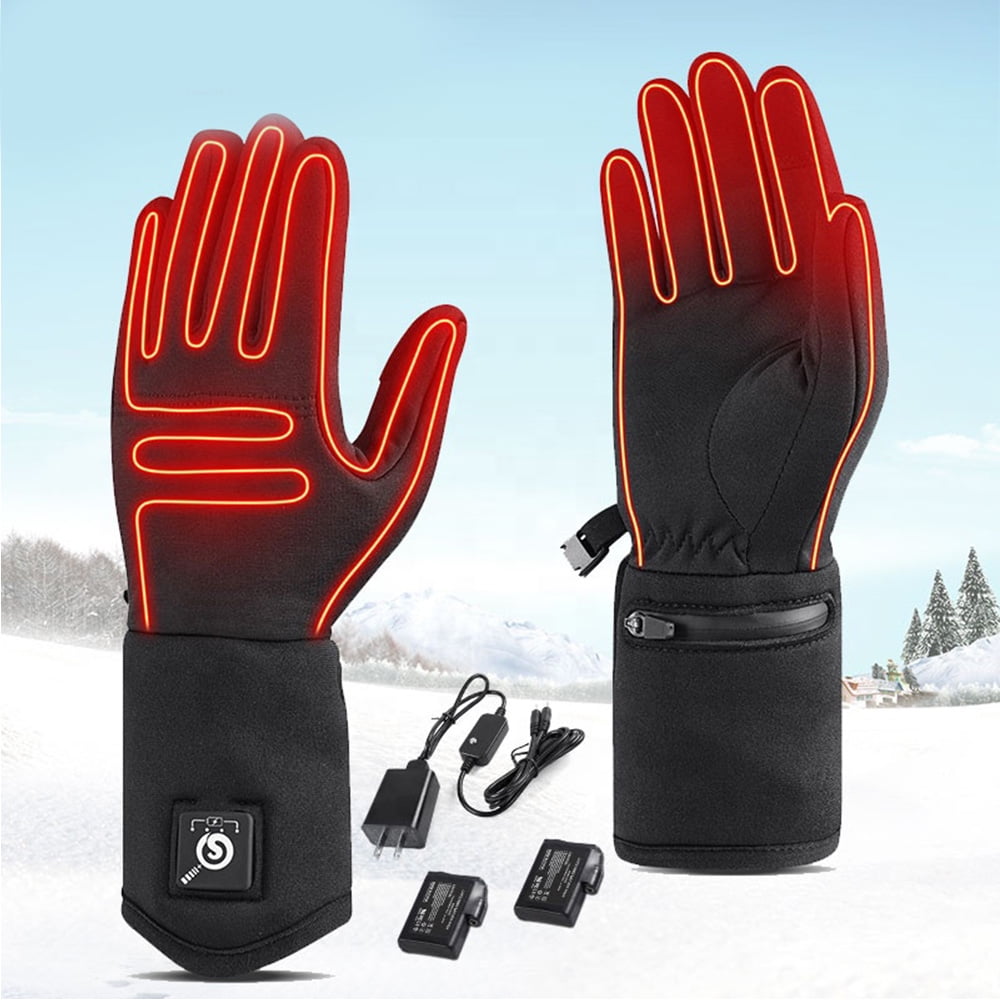 WARMSTOORE Heated Glove Liners for Men Women,Rechargeable Electric Battery Comfortable Thin Gloves Hand Warmer Black M/L
